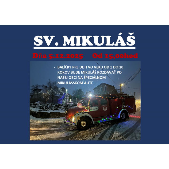 Mikuláš prinesie deťom balíčky