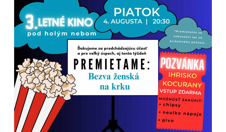 Pozvanie na Letné kino 4.8.2023