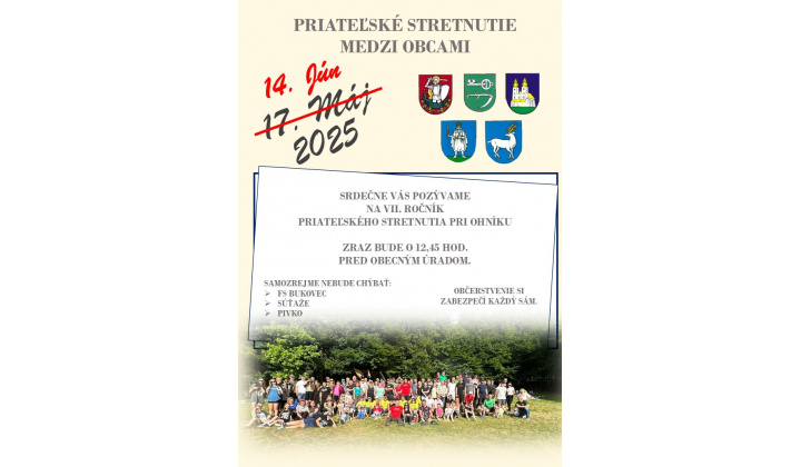 Priateľské stretnutie medzi obcami - zmena termínu